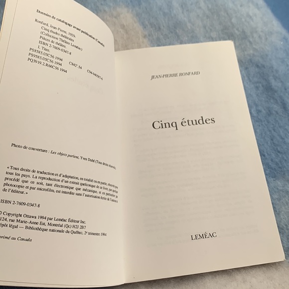 Théâtre Leméac - Jean-Pierre Ronfard:  Cinq études - Picture 4 of 6